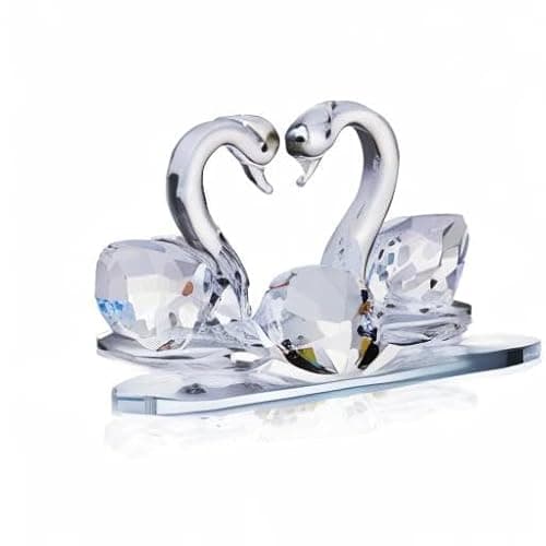 Thumbnail 7 de Décoration en verre de cristal deux cygnes Swarovski ⚡