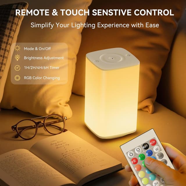 Detalle de Auxmir Night Light, 4000mAh touch table lamp