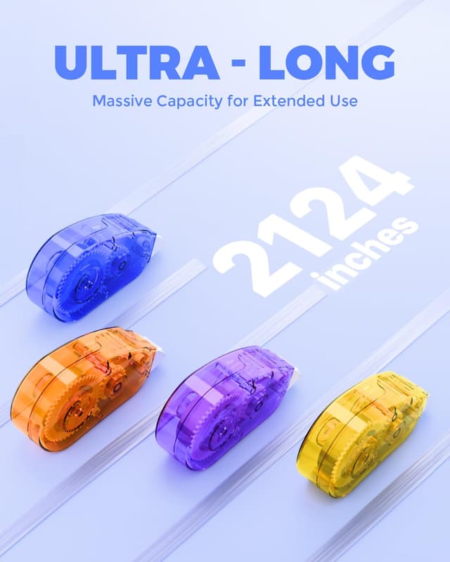 Detalle de Marsrock Glue tape roller 6-pack double-sided craft tape rollers (8mm x 9m)