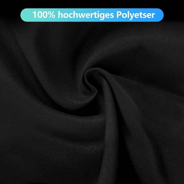 Detalle 2 de JEBUTU Fotohintergrund Schwarz 1,8x2,8 m (6x9ft) – waschbarer Polyester-Backdrop für Foto, Video & Zoom