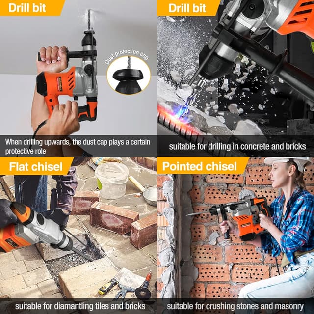 Detalle de ValueMax Trapano a Percussione 1600W 3 in 1 con 3 modalità e 4 velocità variabili