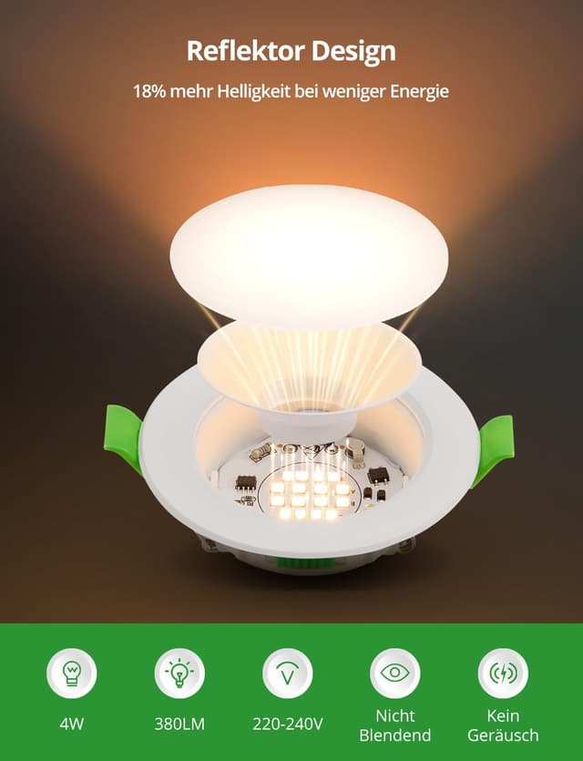 Detalle 1 de HOMEOW LED Einbaustrahler 4 W Set