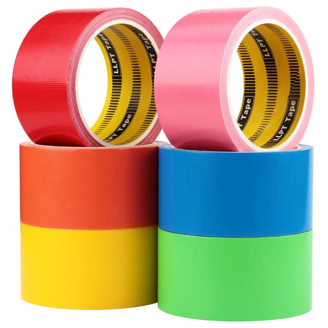 Detalle de LLPT Duct Tape (6 Packs) – 50mm x 9m Assorted Colour Heavy Duty Gaffer Tape (DT606)