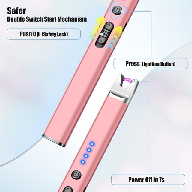 Detalle de lcfun Candle Lighter USB Rechargeable (Long, Windproof Plasma Arc Lighter) for Candles & BBQ