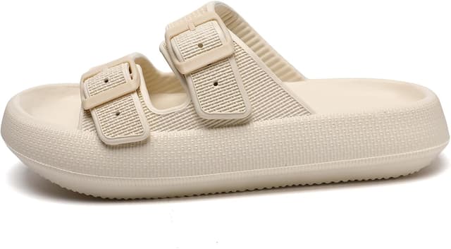 Detalle de Waysoland Cozyslides Original: Komfort-Sandalen mit verstellbaren Schnallen