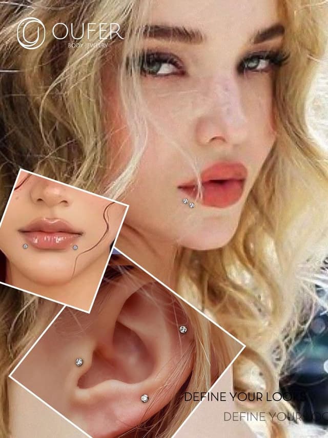 Thumbnail 4 de OUFER Lip Bar Titanium Push in 16G