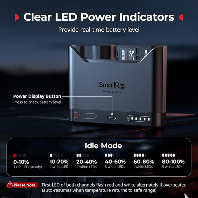 Detalle de SmallRig EN-EL15c Battery Charger (Dual Slot) with 22.5W USB-C for Nikon Z & D series