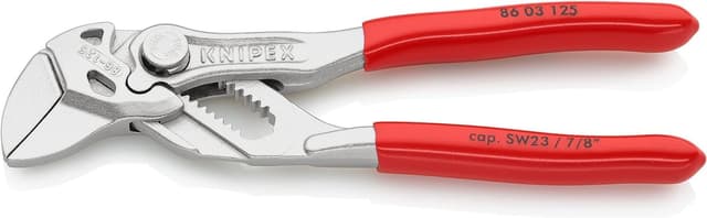 Detalle de KNIPEX 86 03 125 pinza chiave mini 2-in-1 (pinza e chiave) cromata rivestita in resina sintetica, 125 mm
