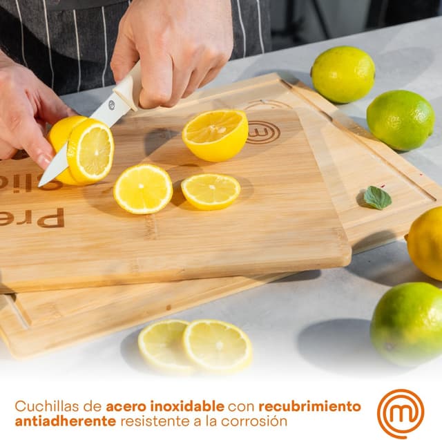 Detalle 2 de MasterChef Set de Cuchillos de Cocina 🧑🍳 5 Piezas Acero Inoxidable