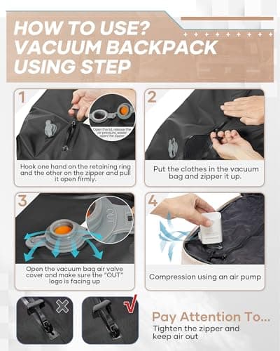 Detalle de SZLX Mochila de vacío para cabina (Ryanair) con sistema de compresión y bomba eléctrica