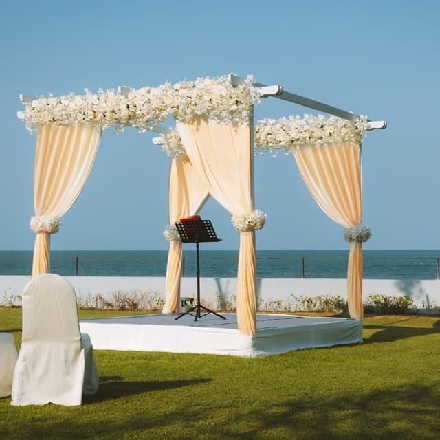 Detalle de 3 x 3 Meter Champagner-Hintergrundvorhänge (2 Platten à 1,5 × 3 m) aus Polyester – knitterarm für Hochzeit, Party & Fotos