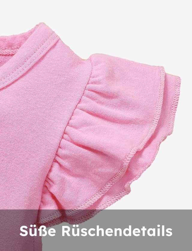 Detalle 2 de PATPAT pagliaccetto neonato coordinato bambina in cotone (maglietta lunga + pantaloni + fascia per capelli), 0-24 mesi