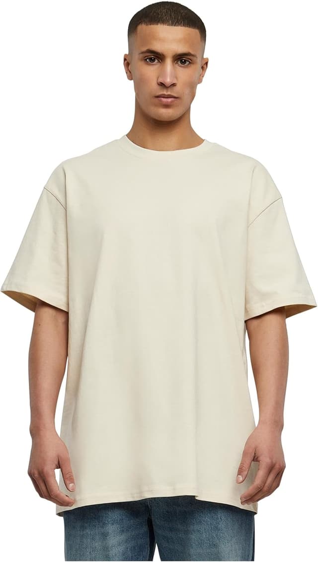 Detalle de Urban Classics Herren Oversized Pinstripe Tee : la t-shirt oversize à rayures pour un look urbain