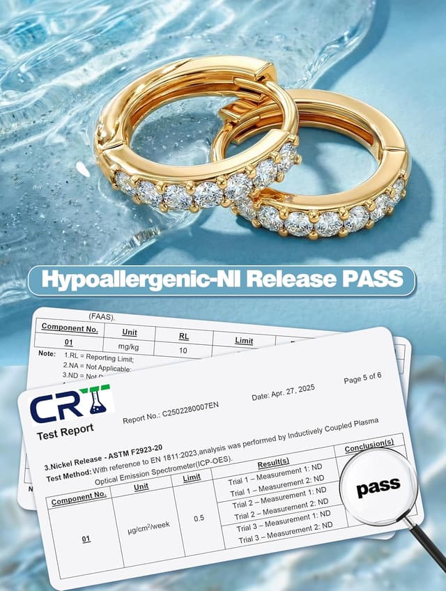 Detalle de JeweBella Set aus 3 Paar Ohrringen in Sterlingsilber 925 (vergoldet, Zirkonia) – Damen