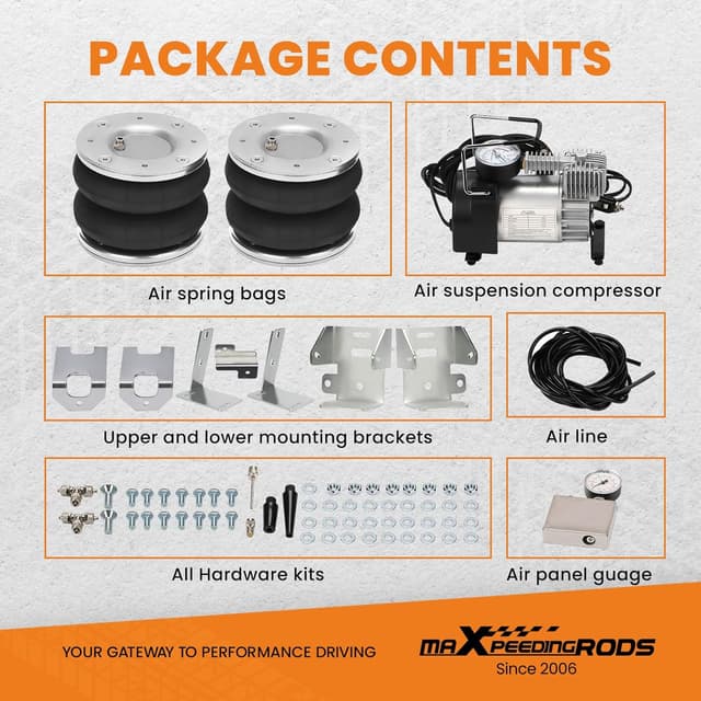 Detalle de maXpeedingrods sospensione pneumatica ad aria con kit borsa e pompa per Ford Transit 2001-2020 (posteriori gemellate)