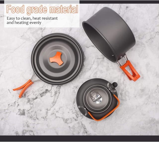 Thumbnail 6 de Set pentole da campeggio OVERMONT 14 pezzi con bollitore e padella per 1–3 persone