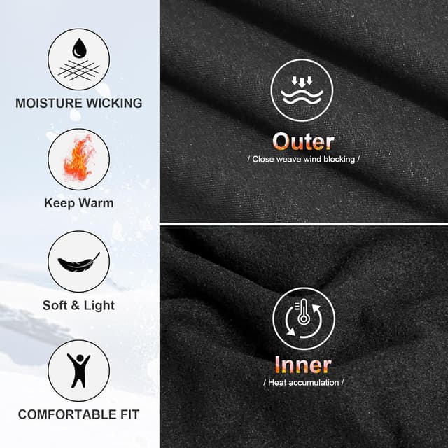 Thumbnail 2 de HIPOWER Thermal Underwear Mens Set for Cold Winter Wear