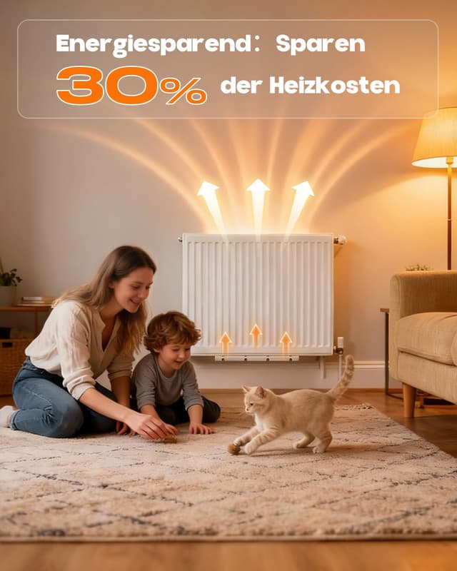 Detalle 2 de Heizkörper Ventilator 1 Stück leiser Lüfter zur Wärmeverteilung