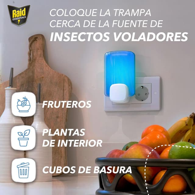 Detalle 2 de Raid Essentials Trampa LED Antimoscas 1 aparato