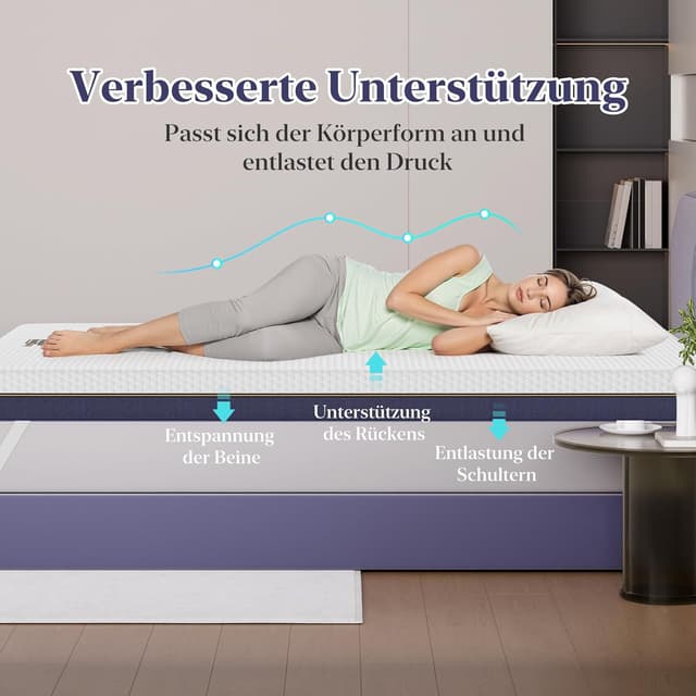 Thumbnail 2 de BedStory Gel Memory Foam Topper 10 cm 180x200