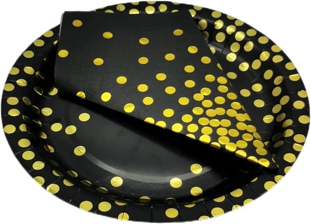 Thumbnail 6 de CEILIWEN Black & Gold Serviettes 100 Pack