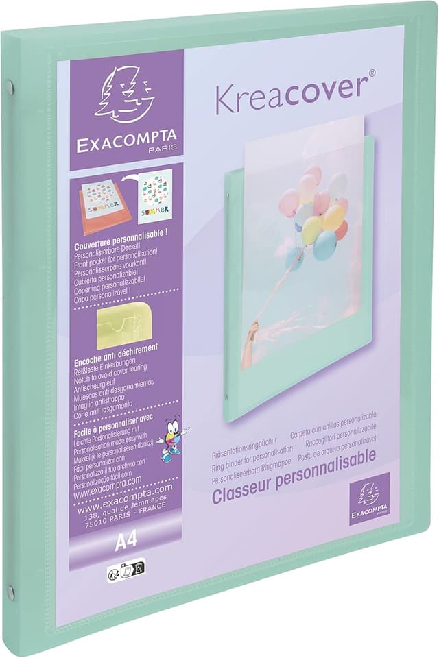 Detalle 2 de Exacompta 51279E Classeur Kreacover 4 anneaux 15 mm