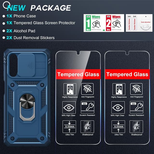 Thumbnail 6 de LeYi Protective Case for Samsung Galaxy A32 5G with Sliding Camera Cover, Ring Stand and Tempered Glass