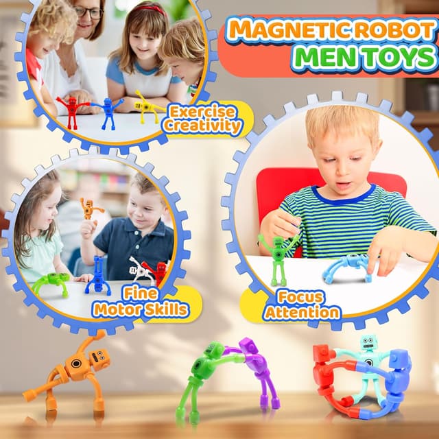 Detalle 2 de Magnetic Robot Men 5PC 🤖