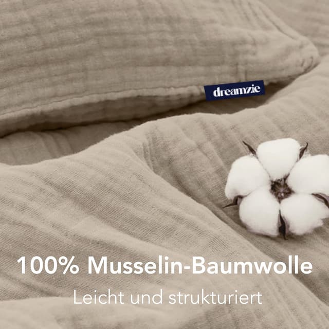 Detalle 2 de Dreamzie Musselin Bettwäsche 135x200 cm