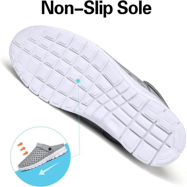 Detalle de SAGUARO Unisex Clogs & Sommer-Hausschuhe (leicht, grau) – Gr. 36–48