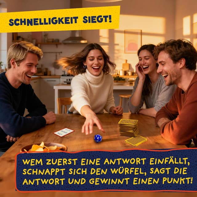 Detalle de WORDSTER – Das Buchstaben-Duell: Stadt Land Fluss Kartenspiel für 2 bis 8 Personen ab 10 Jahren