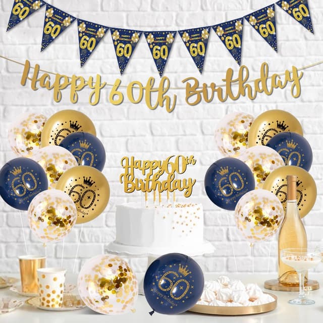 Thumbnail 4 de 60th birthday decorations 1.5m banner set