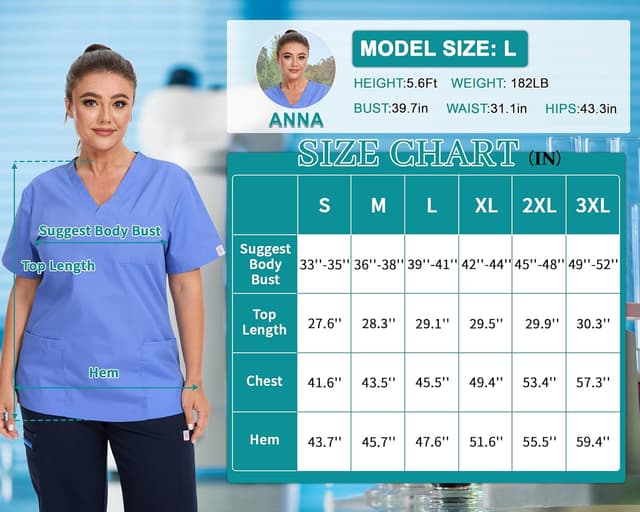 Thumbnail 4 de JONATHAN UNIFORM Women Tunic Scrub Top with 3 Pockets