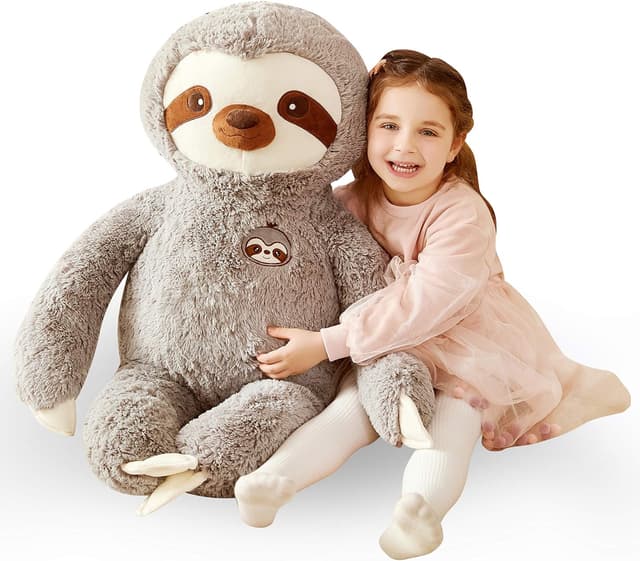 Imagen de IKASA Large Sloth Soft Stuffed Animal (Grey) – 78cm plush bradypode toy en OfertitasTOP