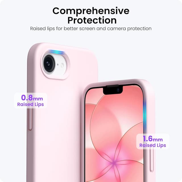 Thumbnail 3 de ORNARTO iPhone 17e/16e Case Slim Silicone 4 Layer Pink