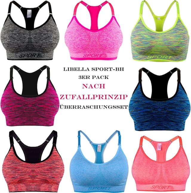 Detalle 2 de Libella Reggiseno push up sportivo push-up bustier con sostegno forte 3714 (fitness top, imbottito)