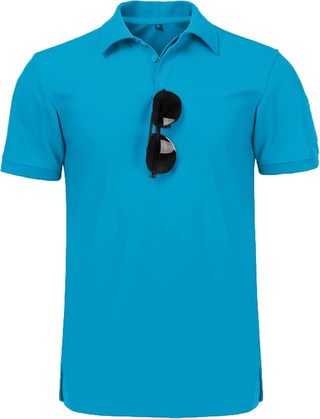 Detalle de geeksport Poloshirt Herren Kurzarm – Funktions-Golfpolo mit atmungsaktiver, schnell trocknender Polyester-Mischung