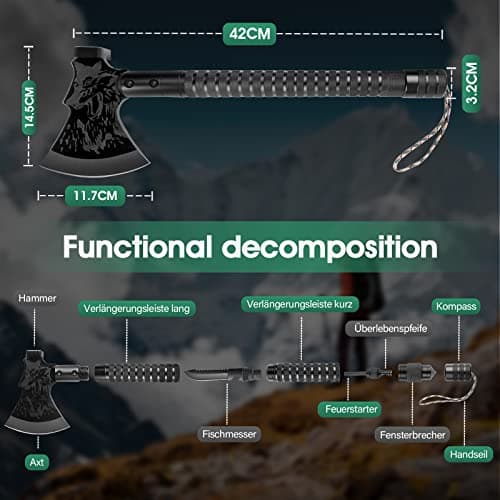 Thumbnail 5 de Japaknives 10 en 1 Hacha de Supervivencia para Camping 🪓