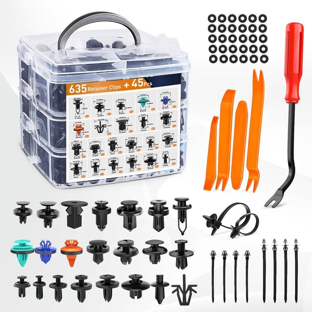 Detalle de GOOACC 680-Piece Car Push Retainer Clips & Auto Fasteners Assortment Kit (Nylon Bumper & Fender Rivets)