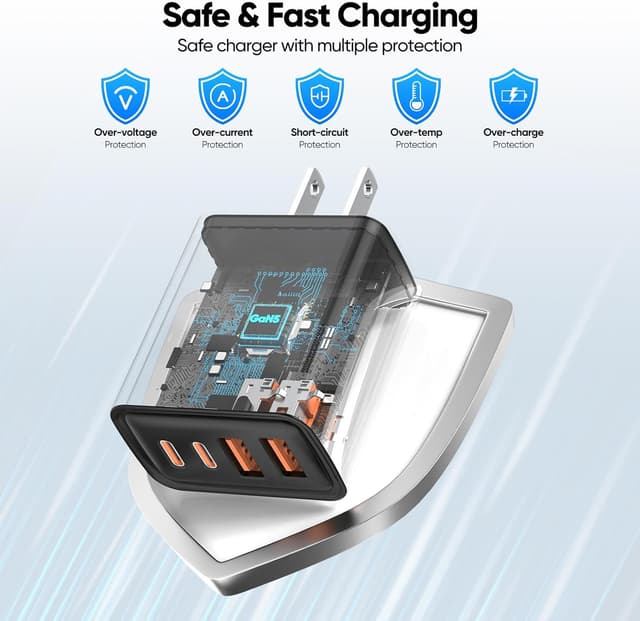 Detalle de USB C Wall Charger 80W 4-Port 🔌