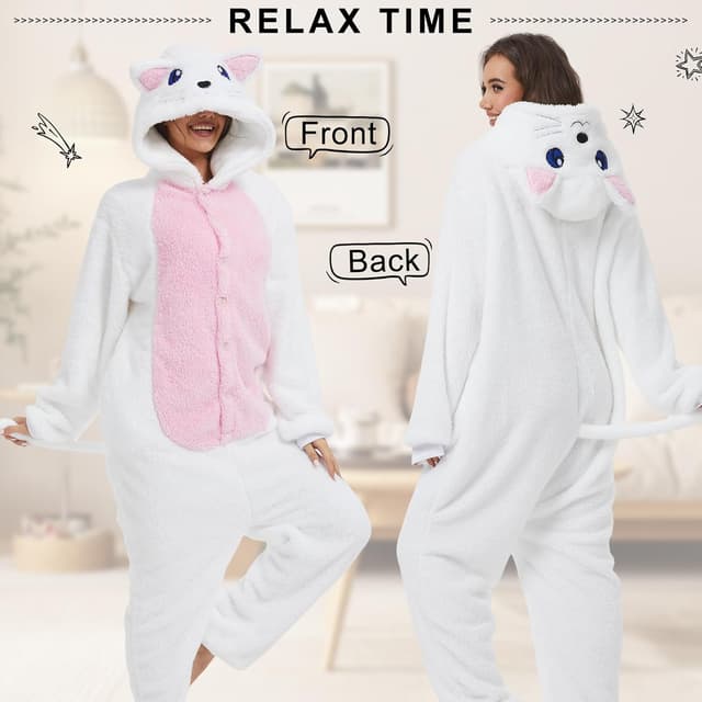 Detalle de Luojida Combinaison Pyjama pilou pilou unisexe type kigurumi avec poches et chapeau