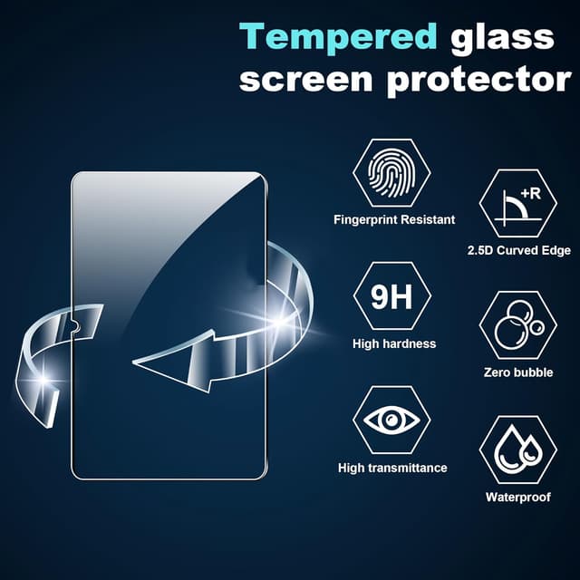 Detalle de Heioloo Schutzfolie (2 Stück) für ZTE nubia Pad Pro 10,9" – Panzerglas Display-Schutz 9H, blasenfrei