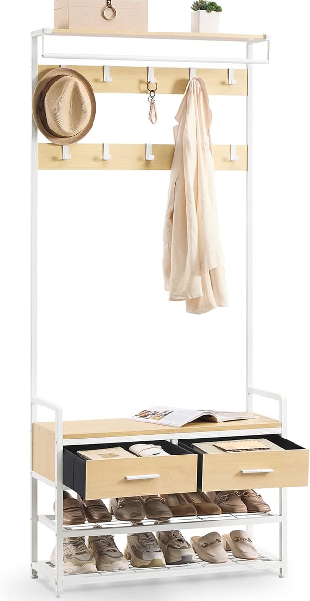 Detalle de VASAGLE HSR429YA01 Appendiabiti ingresso 30x181,6 cm