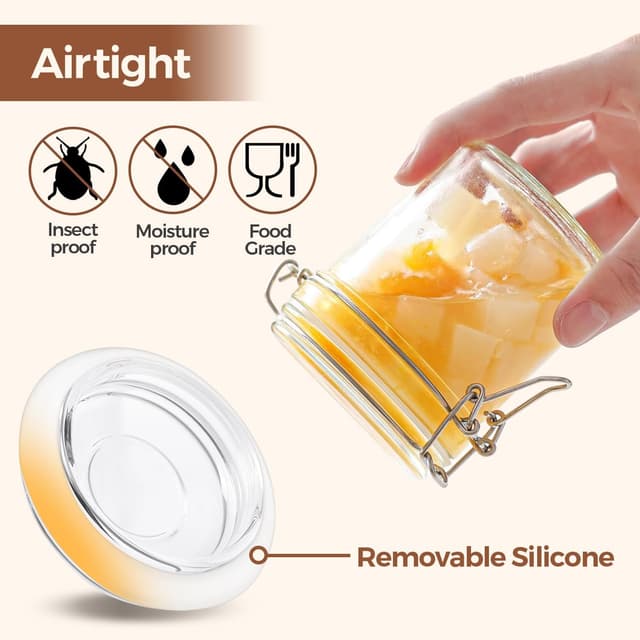 Thumbnail 3 de ComSaf 8oz Airtight Glass Jars Set of 6