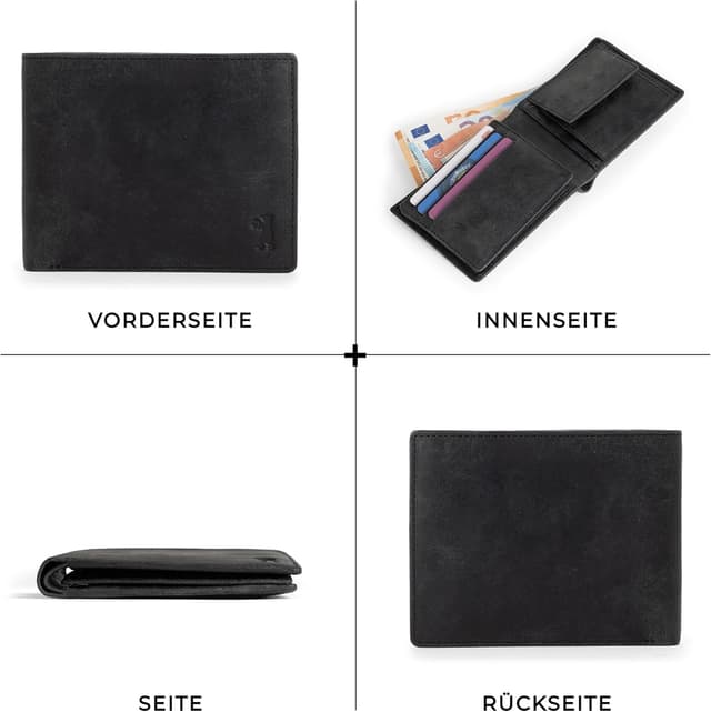 Thumbnail 6 de Berliner Bags Vintage Geldbörse Peter aus Leder (RFID, TÜV) – Dunkelgrau