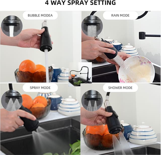 Thumbnail 5 de PHASAT PTKB09E pull down kitchen tap 360° swivel