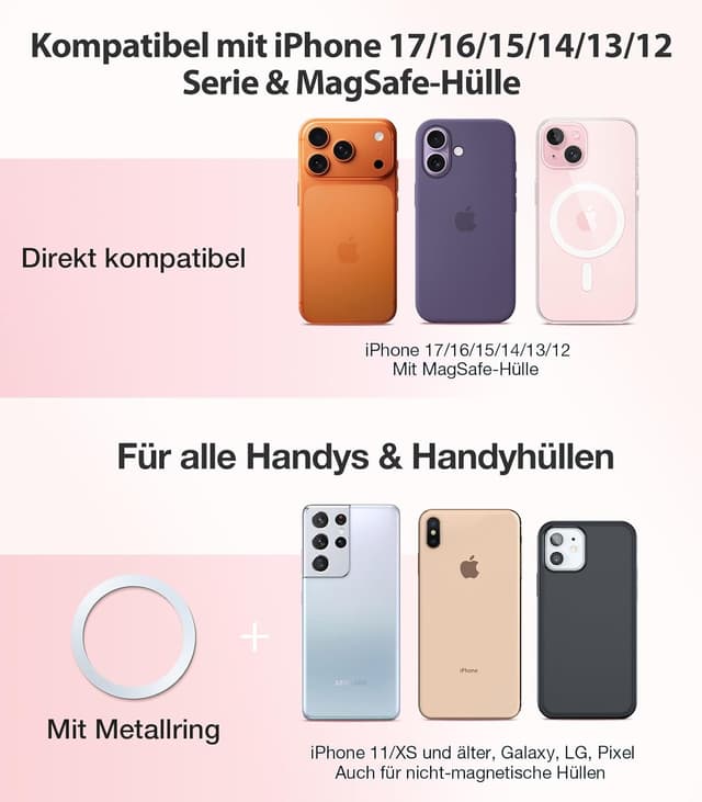 Detalle 2 de VICSEED Magnet-Handyhalterung fürs Auto mit 20 xN55 Magnet und 360° Schwenkkopf (für Magsafe & Smartphones)
