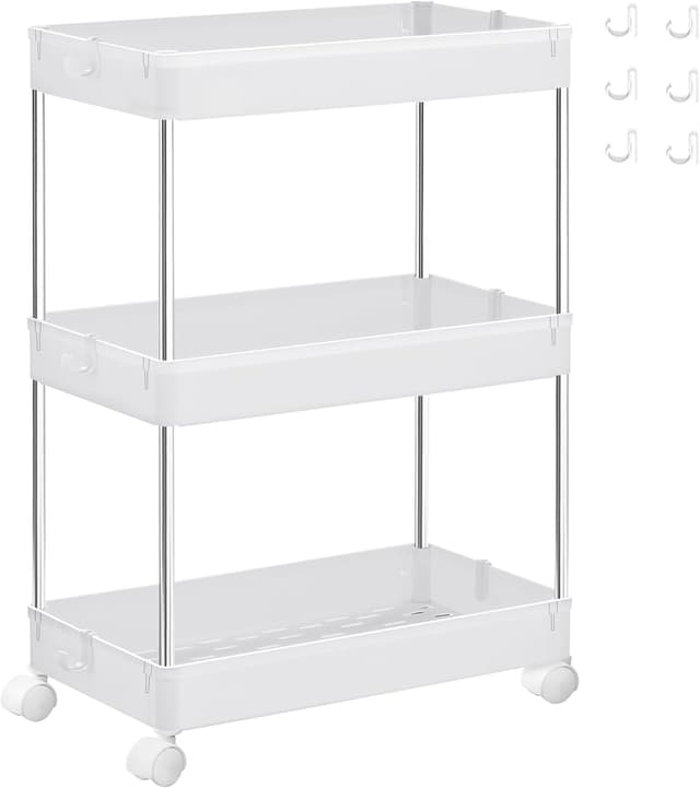 Detalle de SONGMICS KSC009W01 Carrello portaoggetti 3 livelli 60,6 cm