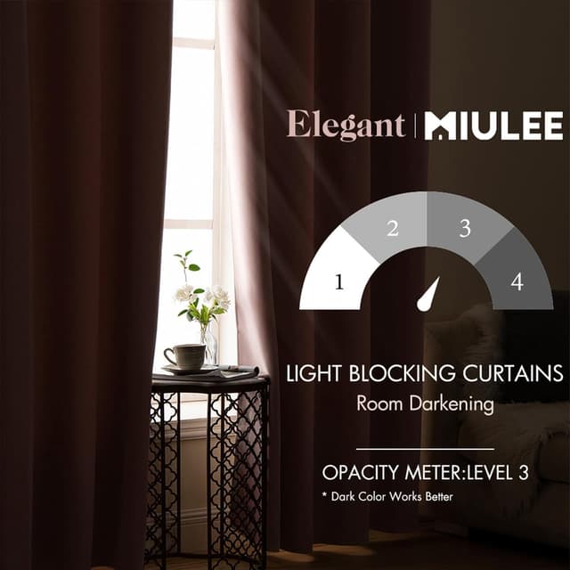 Detalle de MIULEE Verdunkelungsvorhänge fürs Kinderzimmer (2er-Set) Hellrosa, H 245 x B 140