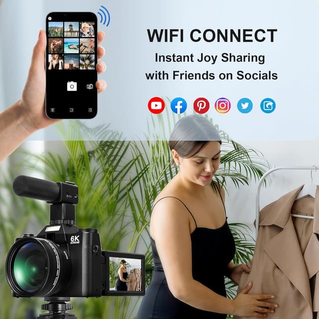 Thumbnail 6 de 6K 64MP Digital Camera 16X Zoom, 64GB